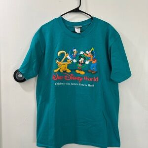 Disney Oversized Teal 2000 Millennium Disney World Shirt